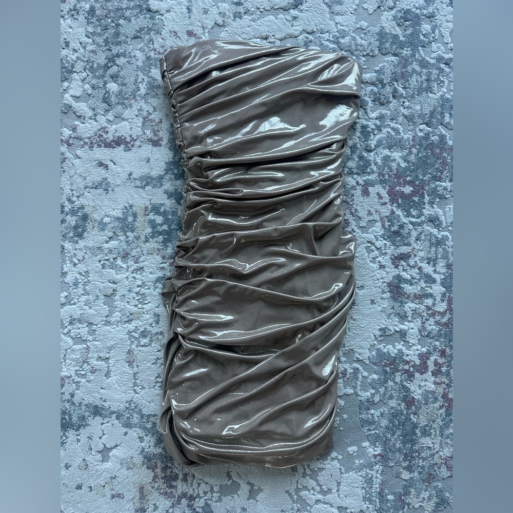 Zara Shiny Champagne Mini Dress